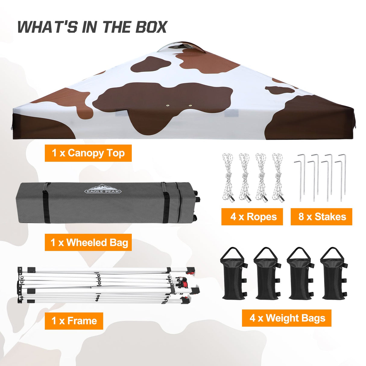 Easy Setup Straight Leg 10x10 Pop Up Canopy Tent Graphix Top w/ 100 sqft of Shade - Eagle Peak Custom Canopy Tent