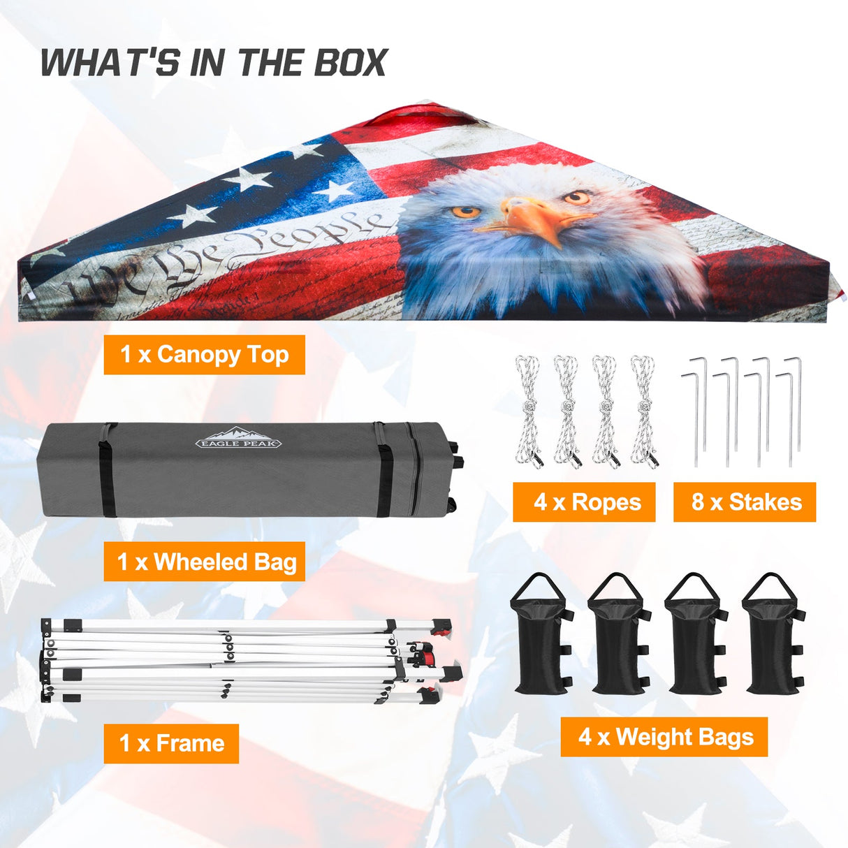 Easy Setup Straight Leg 10x10 Pop Up Canopy Tent Graphix Top w/ 100 sqft of Shade - Eagle Peak Custom Canopy Tent