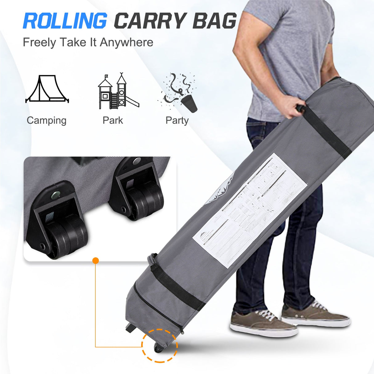 Easy Setup Straight Leg 10x10 Pop Up Canopy Tent Graphix Top w/ 100 sqft of Shade - Eagle Peak Custom Canopy Tent