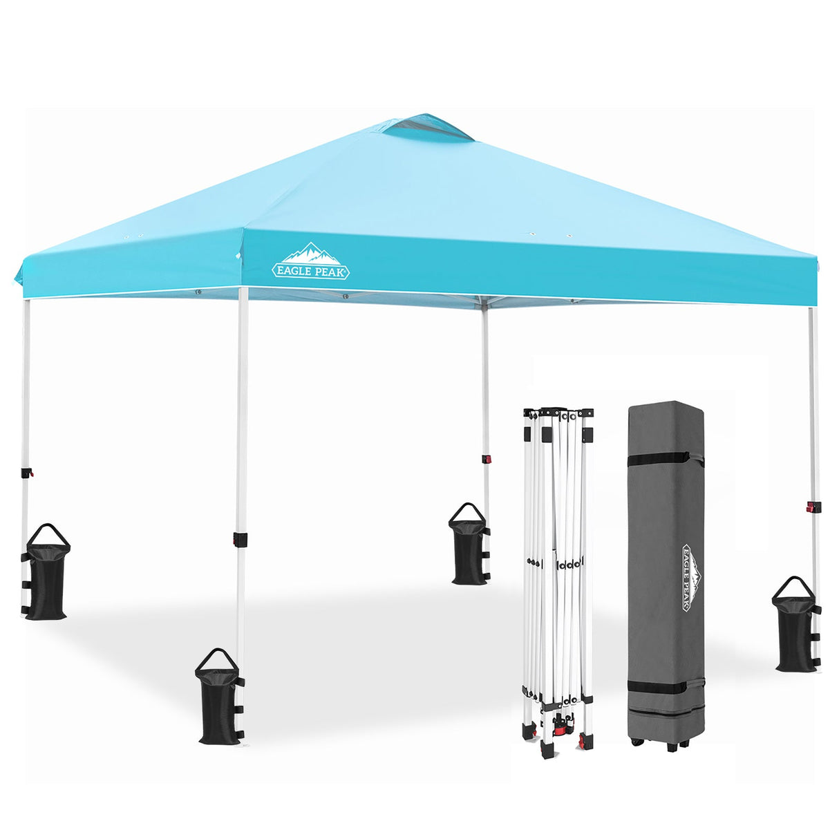Easy Setup Straight Leg 10x10 Pop Up Canopy Tent w/ 100 sqft of Shade - Eagle Peak Custom Canopy Tent