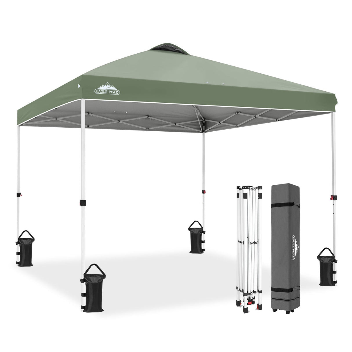 Easy Setup Straight Leg 10x10 Pop Up Canopy Tent w/ 100 sqft of Shade - Eagle Peak®