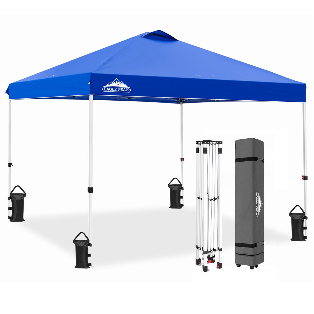 Easy Setup Straight Leg 10x10 Pop Up Canopy Tent w/ 100 sqft of Shade - Eagle Peak Custom Canopy Tent