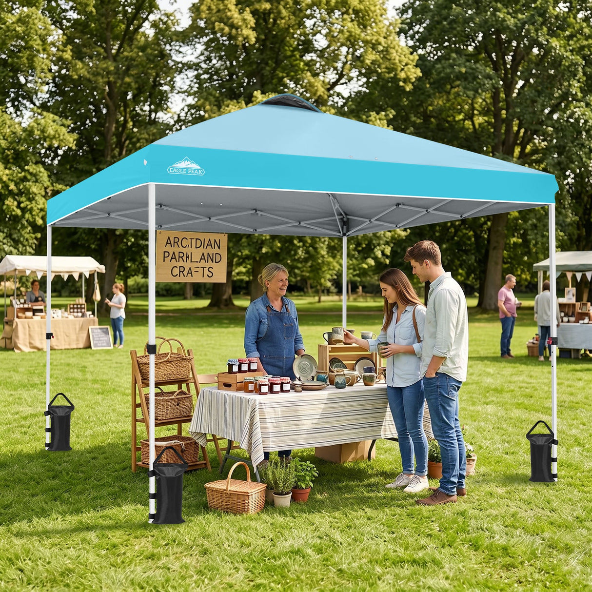 Easy Setup Straight Leg 10x10 Pop Up Canopy Tent w/ 100 sqft of Shade - Eagle Peak®