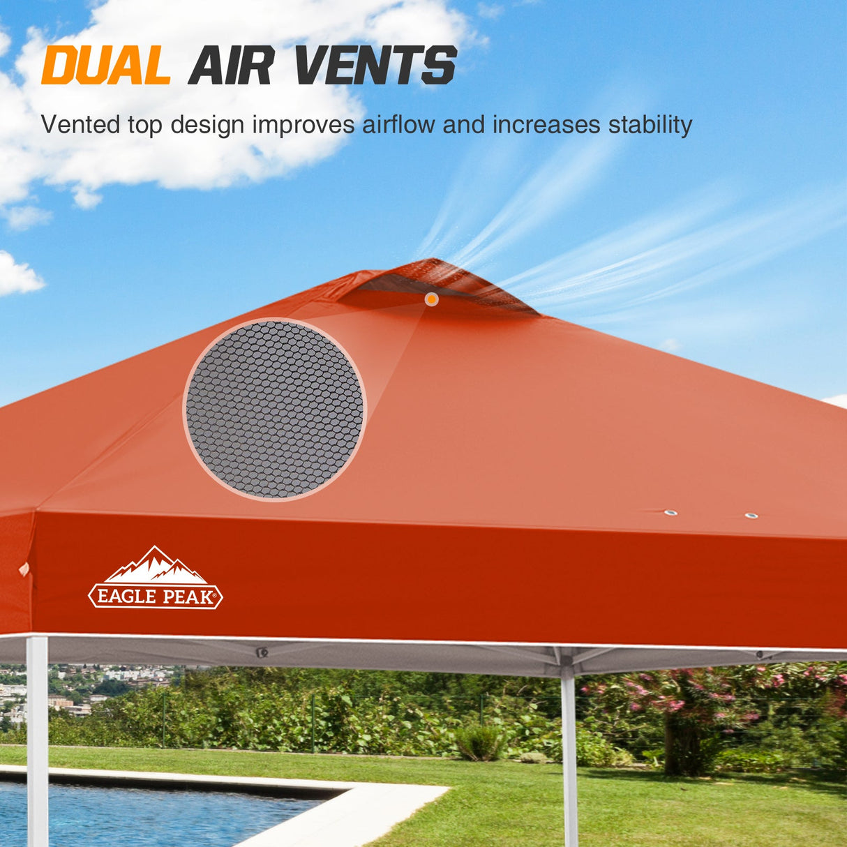 Easy Setup Straight Leg 10x10 Pop Up Canopy Tent w/ 100 sqft of Shade - Eagle Peak Custom Canopy Tent