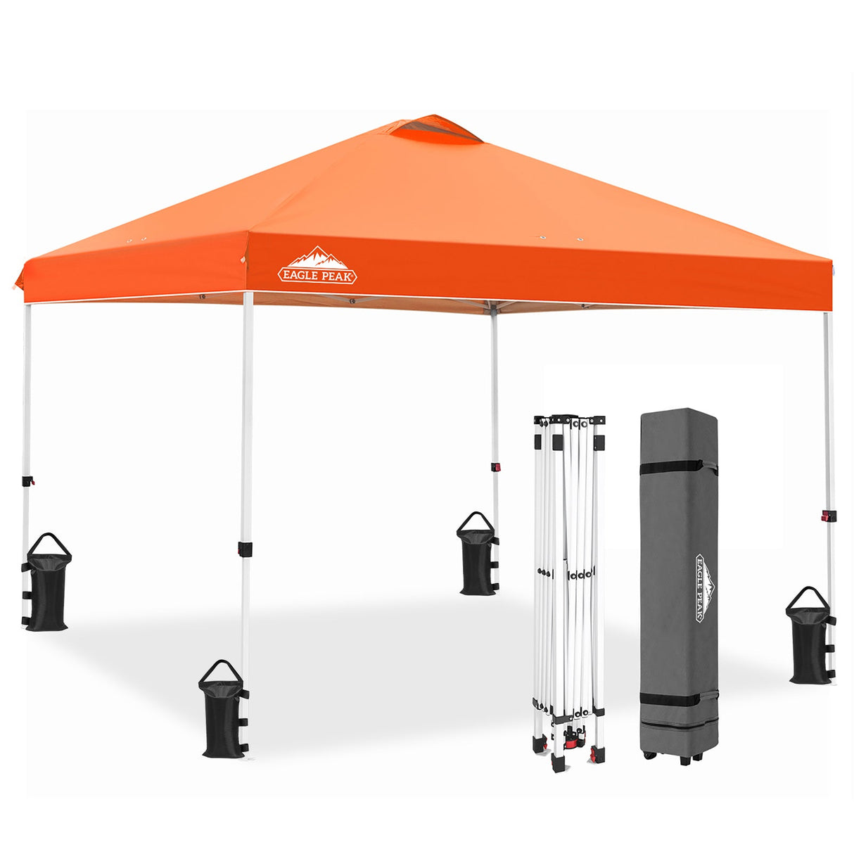 Easy Setup Straight Leg 10x10 Pop Up Canopy Tent w/ 100 sqft of Shade - Eagle Peak Custom Canopy Tent