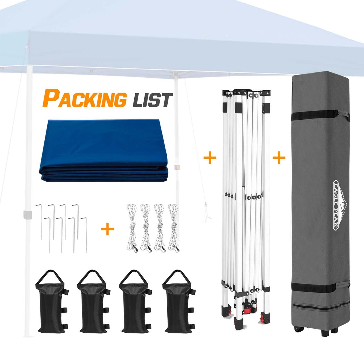 Easy Setup Straight Leg 10x10 Pop Up Canopy Tent w/ 100 sqft of Shade - Eagle Peak Custom Canopy Tent