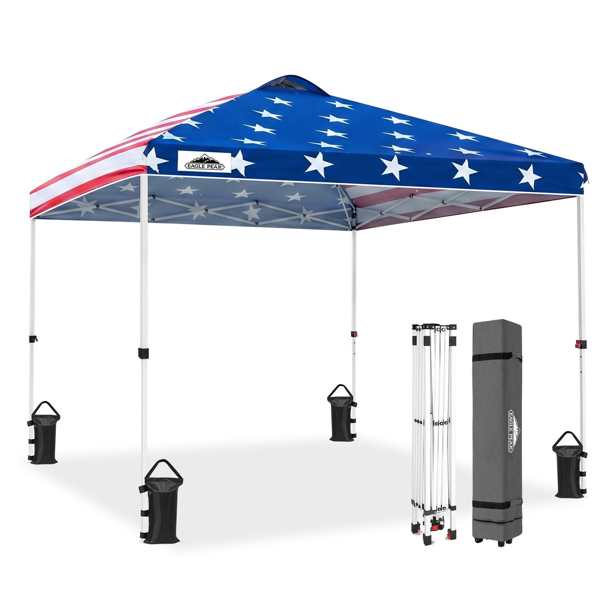 Easy Setup Straight Leg 10x10 Pop Up Canopy Tent w/ 100 sqft of Shade - Eagle Peak®