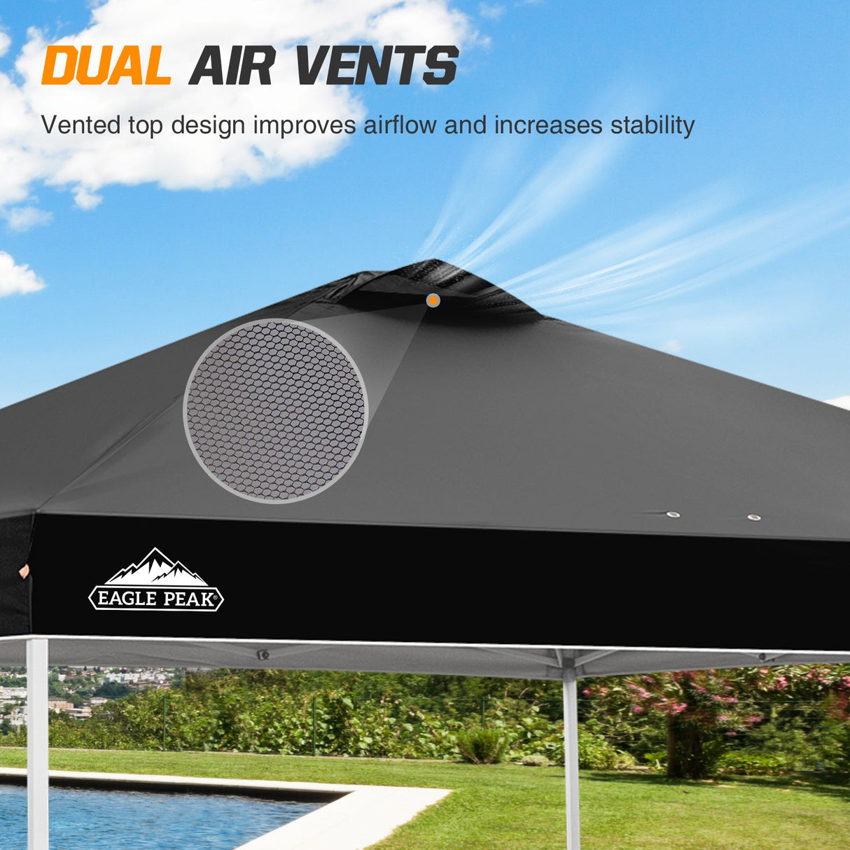 Easy Setup Straight Leg 10x10 Pop Up Canopy Tent w/ 100 sqft of Shade - Eagle Peak Custom Canopy Tent