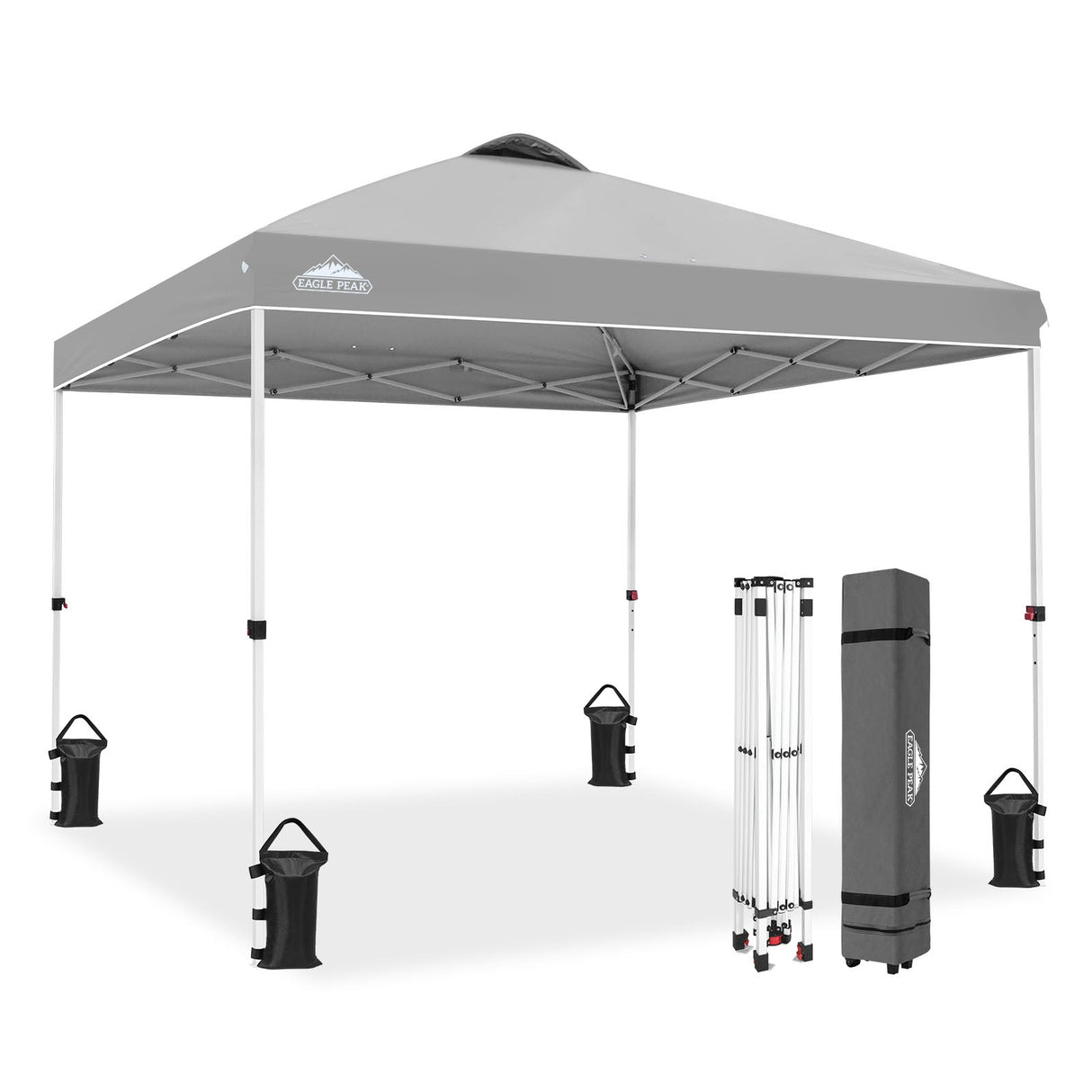 Easy Setup Straight Leg 10x10 Pop Up Canopy Tent w/ 100 sqft of Shade - Eagle Peak®