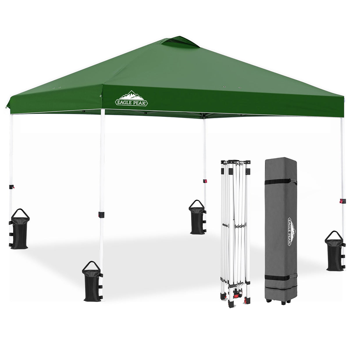 Easy Setup Straight Leg 10x10 Pop Up Canopy Tent w/ 100 sqft of Shade - Eagle Peak Custom Canopy Tent