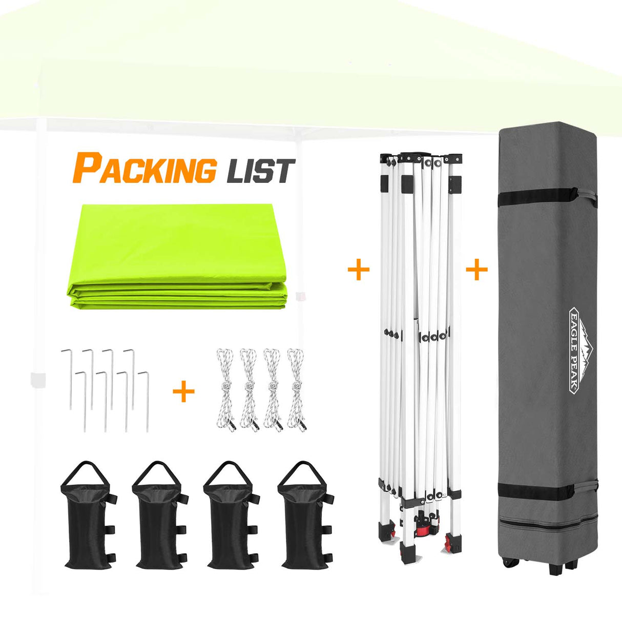 Easy Setup Straight Leg 10x10 Pop Up Canopy Tent w/ 100 sqft of Shade - Eagle Peak Custom Canopy Tent