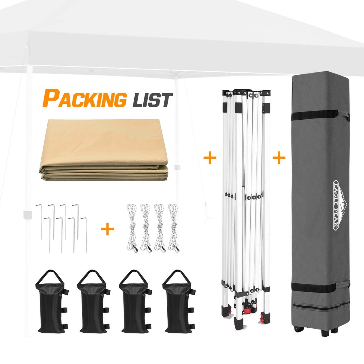Easy Setup Straight Leg 10x10 Pop Up Canopy Tent w/ 100 sqft of Shade - Eagle Peak Custom Canopy Tent