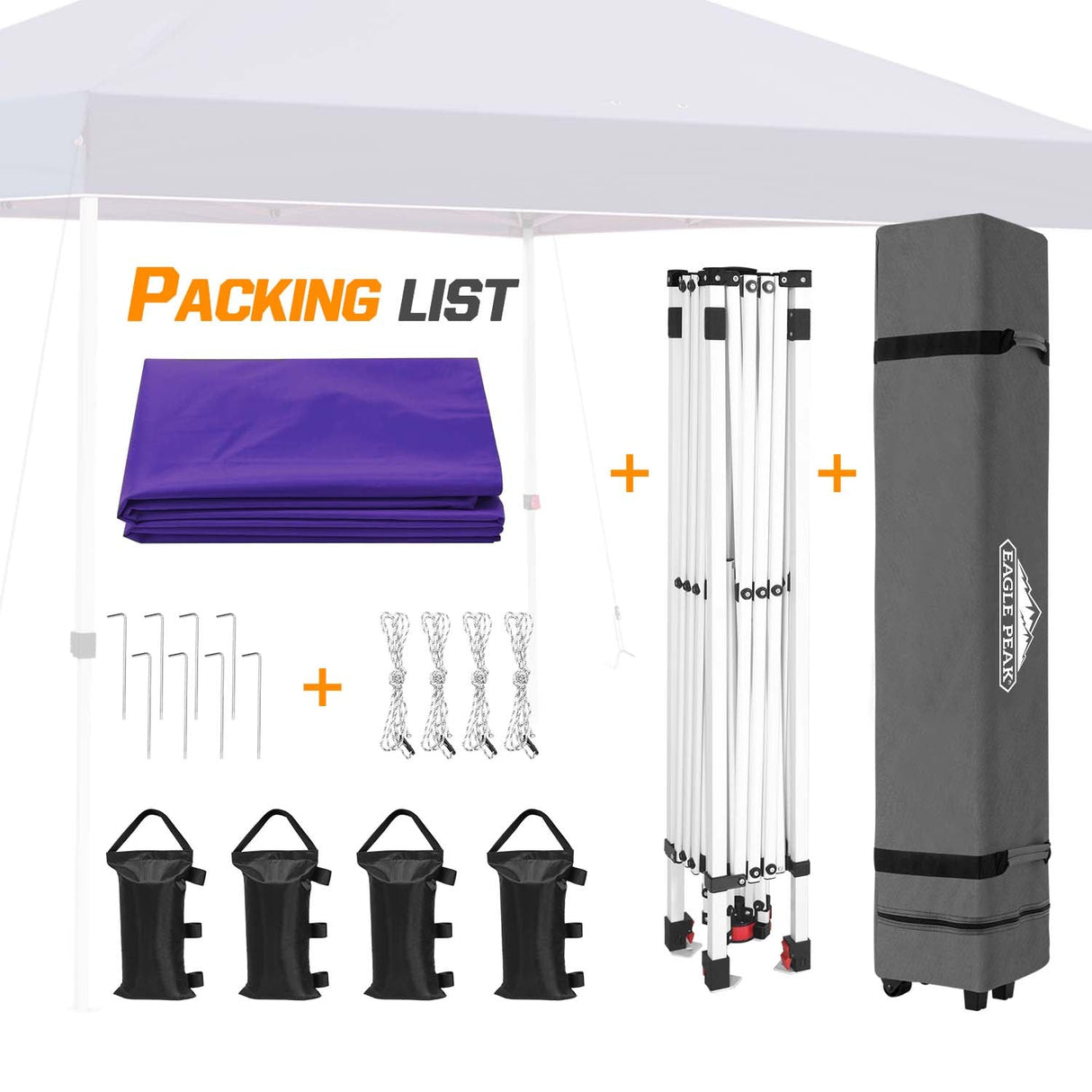 Easy Setup Straight Leg 10x10 Pop Up Canopy Tent w/ 100 sqft of Shade - Eagle Peak Custom Canopy Tent