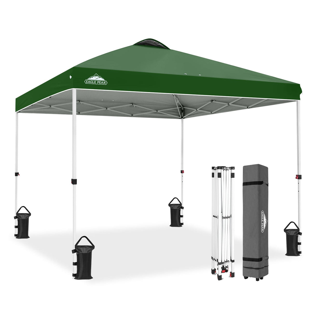 Easy Setup Straight Leg 10x10 Pop Up Canopy Tent w/ 100 sqft of Shade - Eagle Peak®