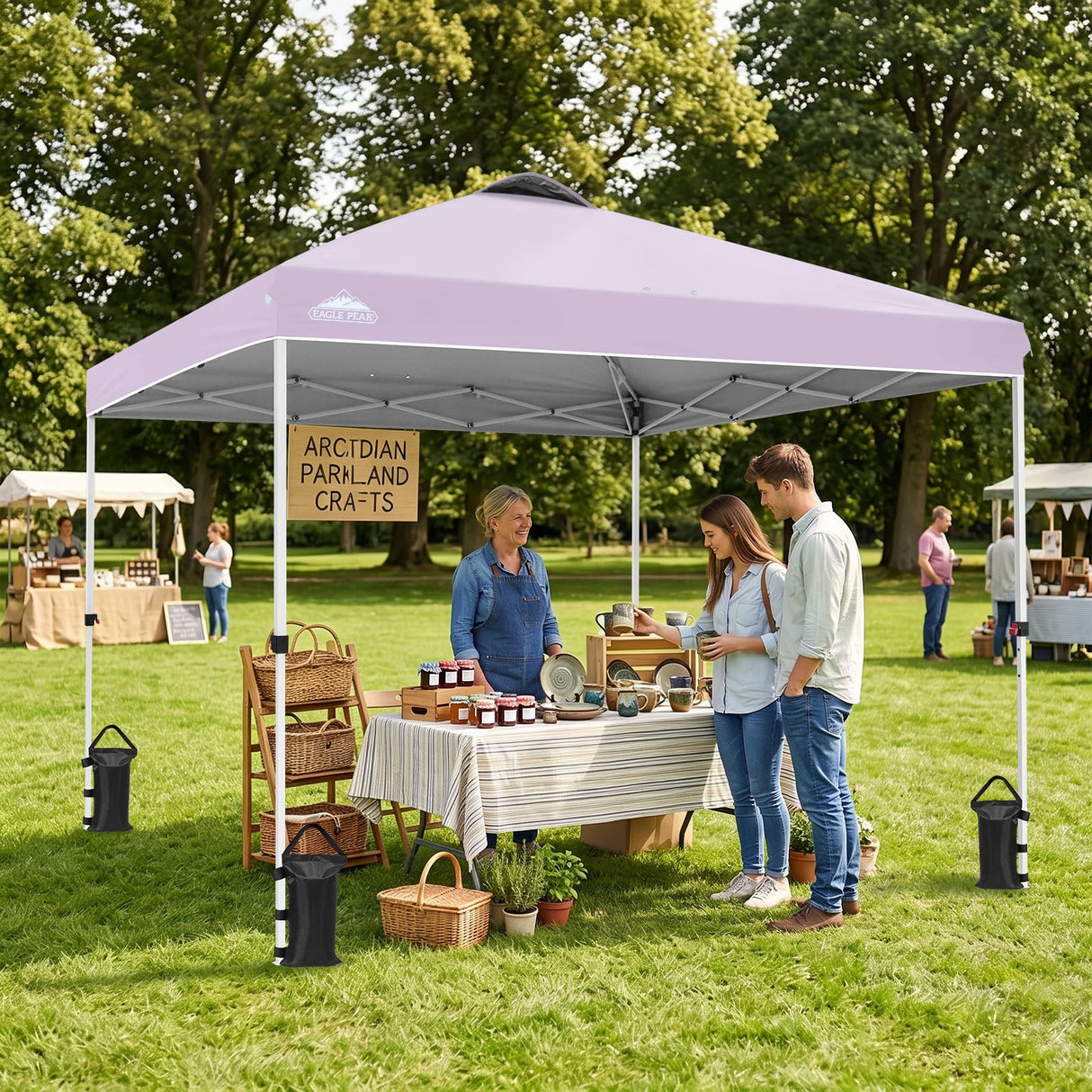 Easy Setup Straight Leg 10x10 Pop Up Canopy Tent w/ 100 sqft of Shade - Eagle Peak®