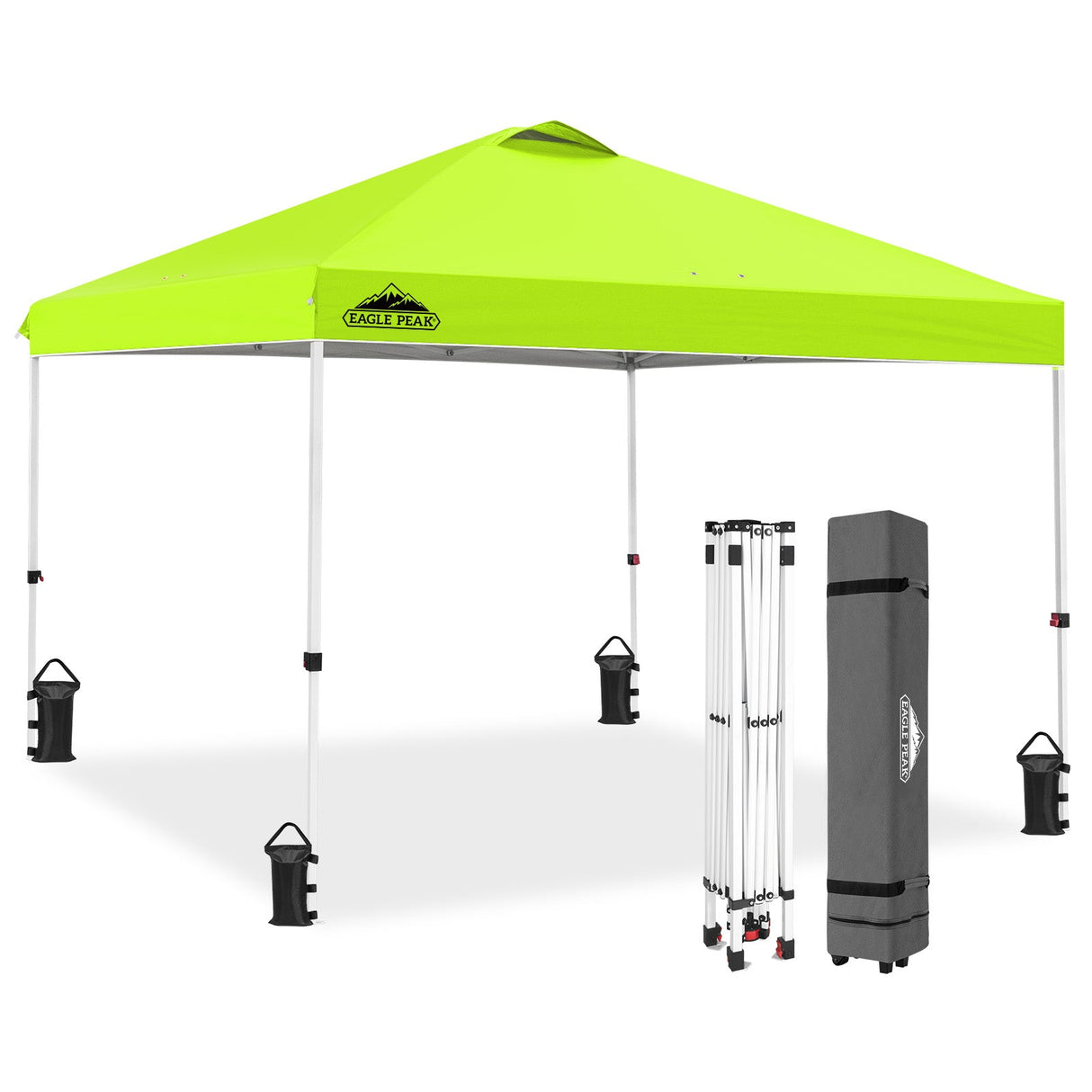 Easy Setup Straight Leg 10x10 Pop Up Canopy Tent w/ 100 sqft of Shade - Eagle Peak Custom Canopy Tent