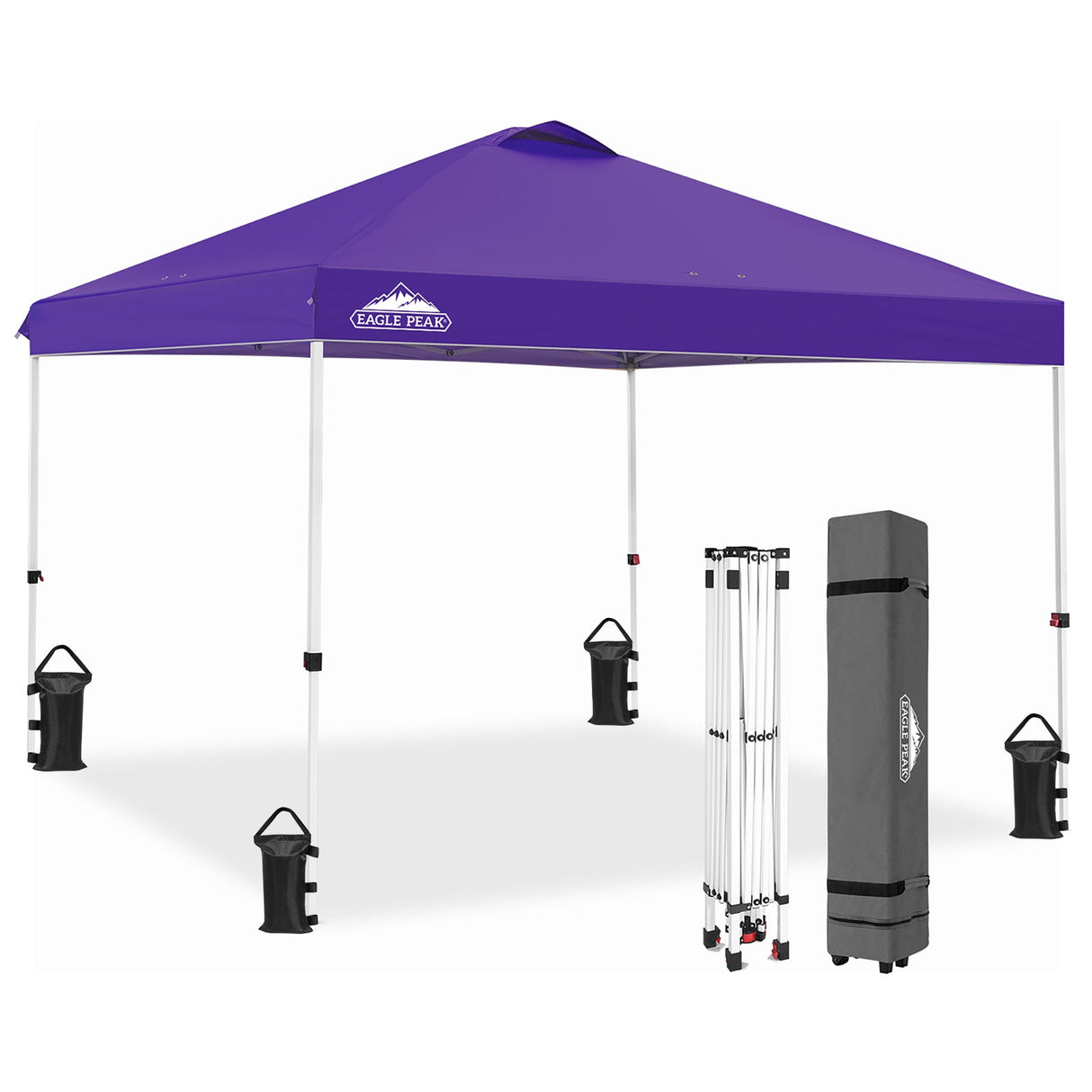 Easy Setup Straight Leg 10x10 Pop Up Canopy Tent w/ 100 sqft of Shade - Eagle Peak Custom Canopy Tent