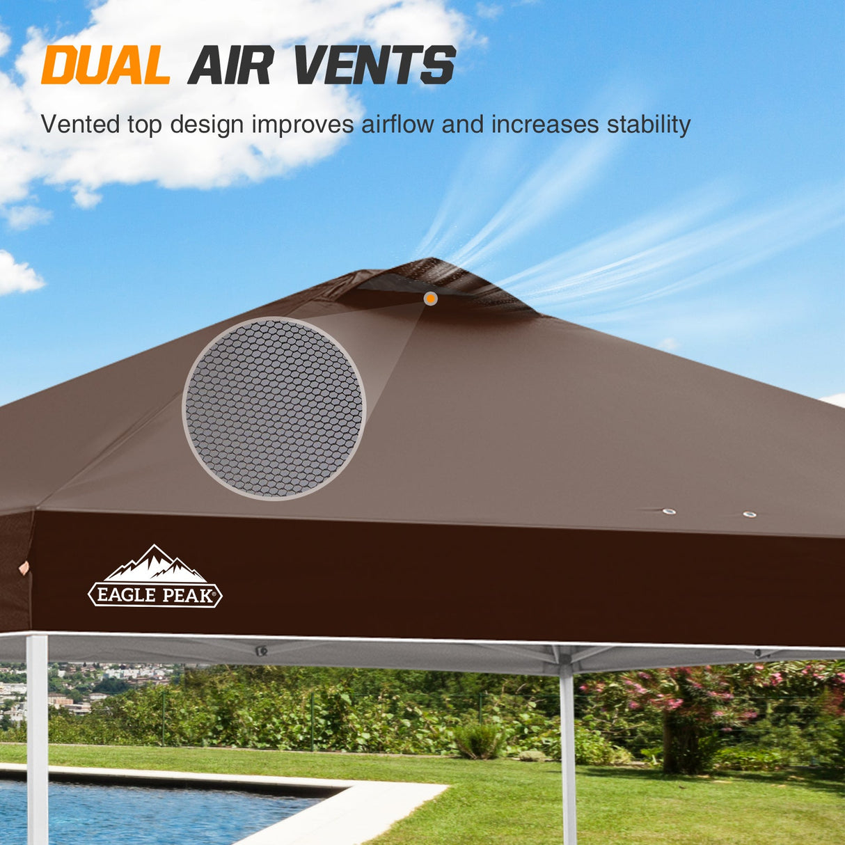 Easy Setup Straight Leg 10x10 Pop Up Canopy Tent w/ 100 sqft of Shade - Eagle Peak Custom Canopy Tent