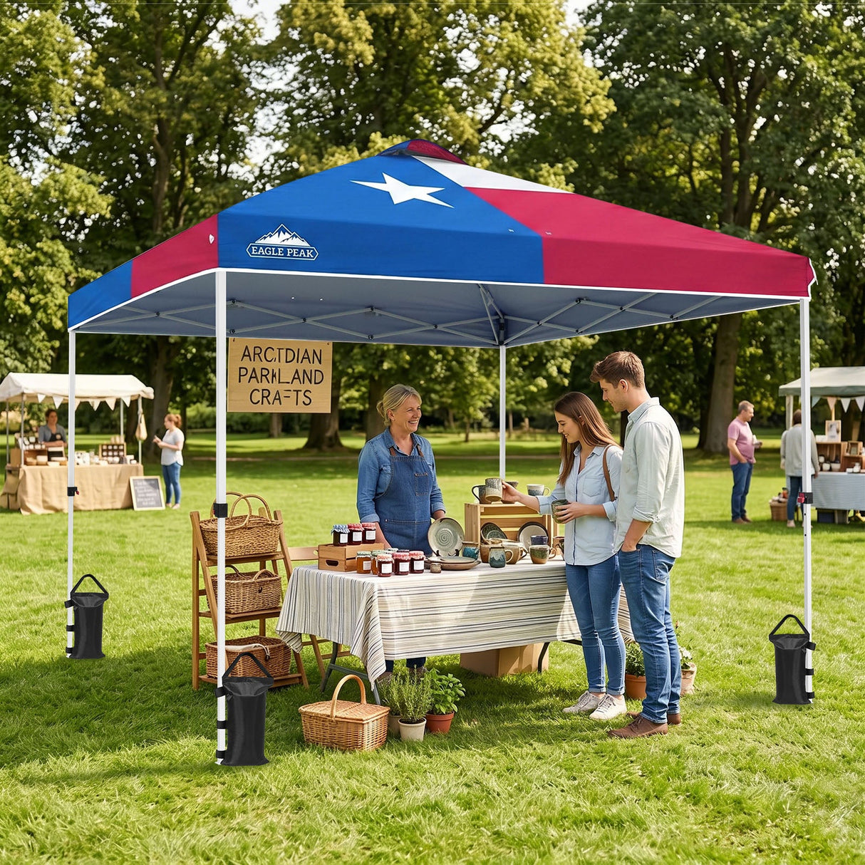 Easy Setup Straight Leg 10x10 Pop Up Canopy Tent w/ 100 sqft of Shade - Eagle Peak®