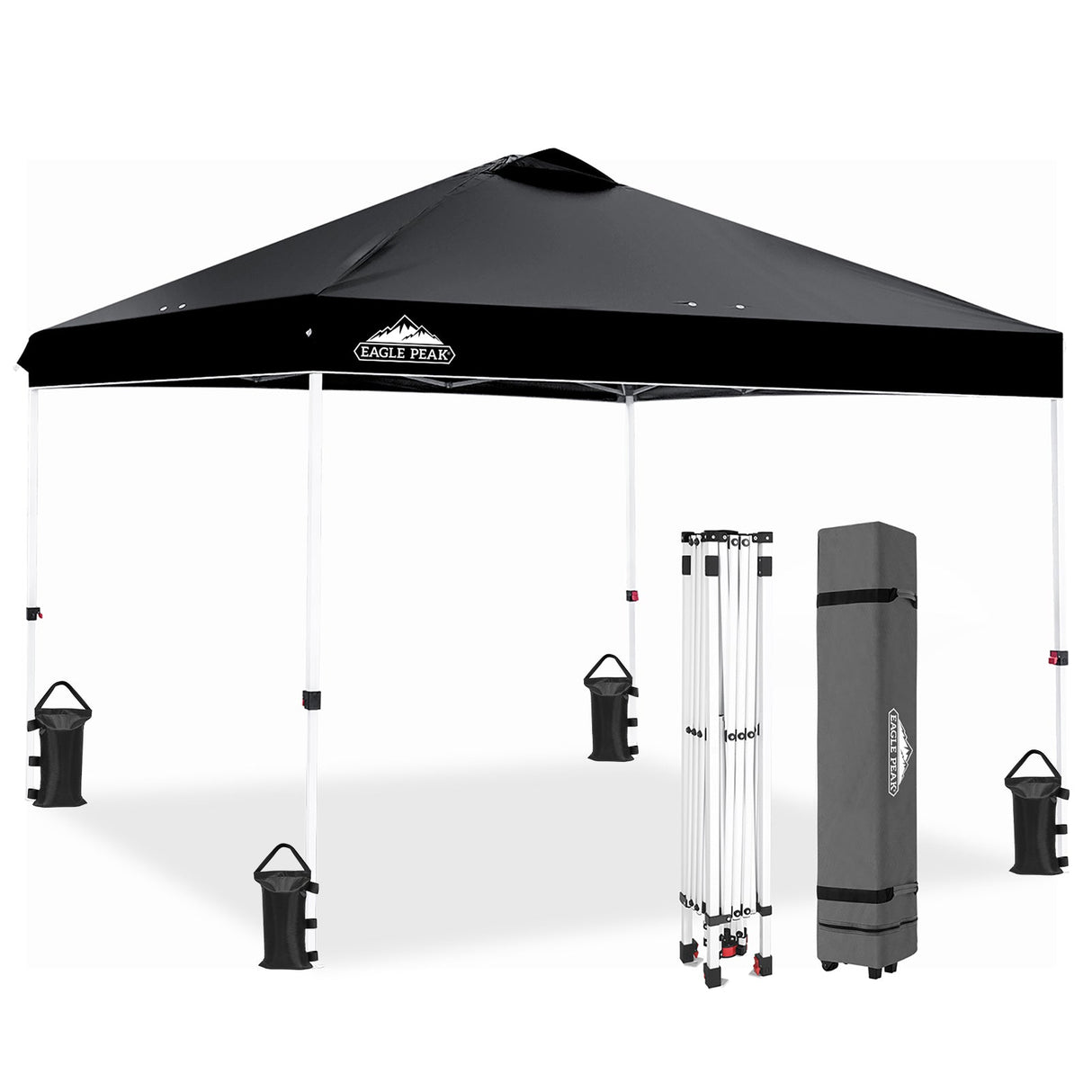 Easy Setup Straight Leg 10x10 Pop Up Canopy Tent w/ 100 sqft of Shade - Eagle Peak Custom Canopy Tent
