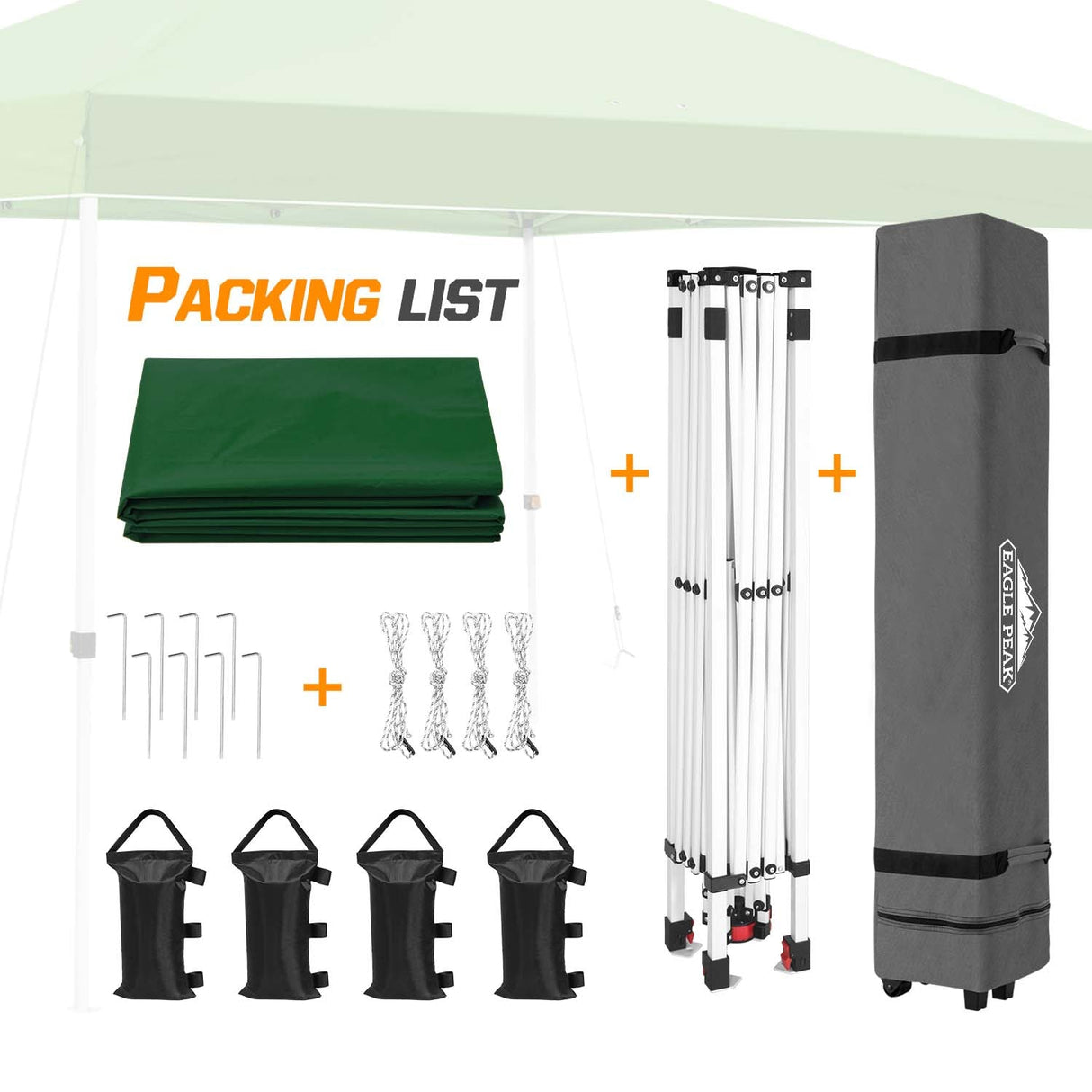 Easy Setup Straight Leg 10x10 Pop Up Canopy Tent w/ 100 sqft of Shade - Eagle Peak Custom Canopy Tent