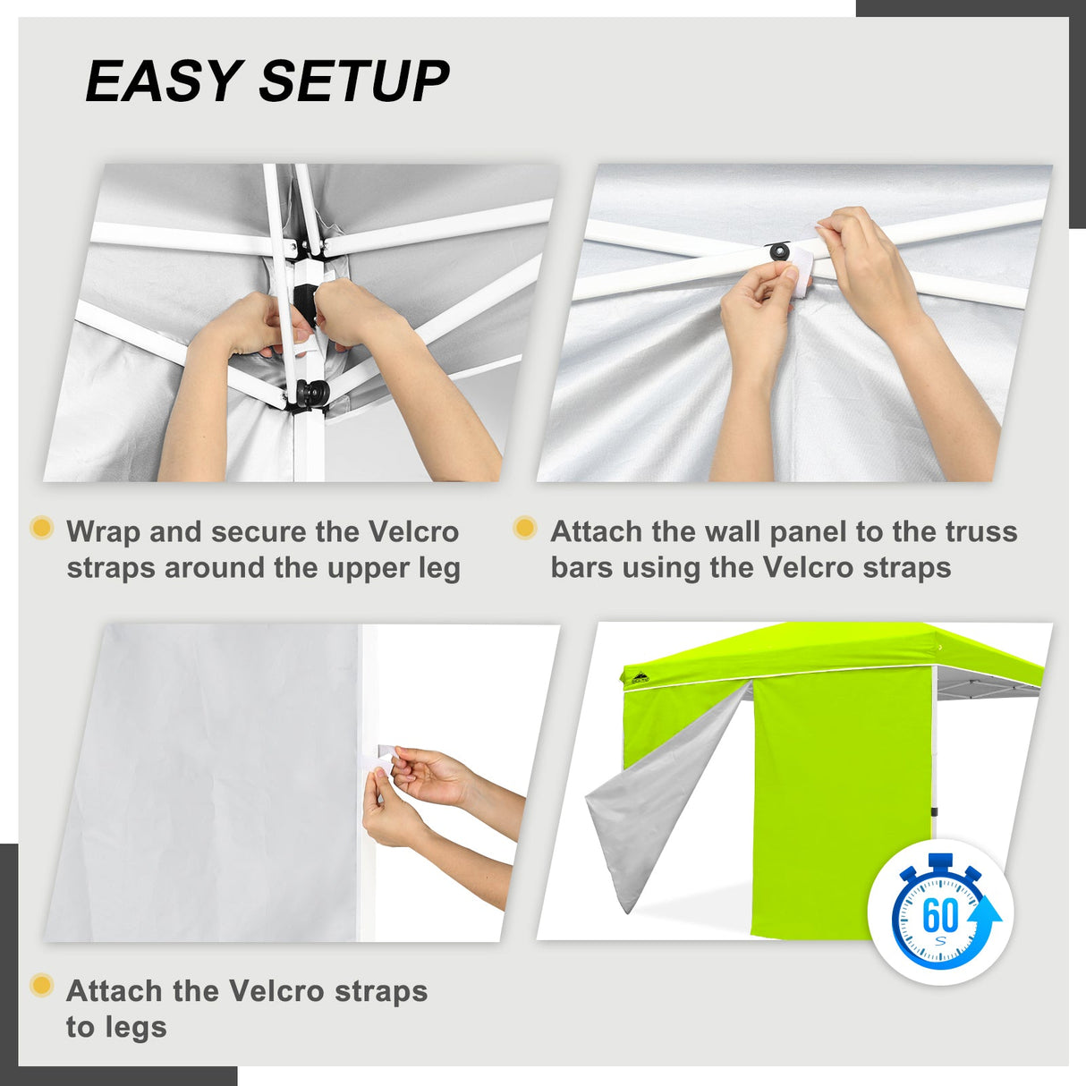 Entry Wall Panel with Zipper for 10x10 Straight Leg Canopy only, 1 Sidewall - Eagle Peak Custom Canopy Tent