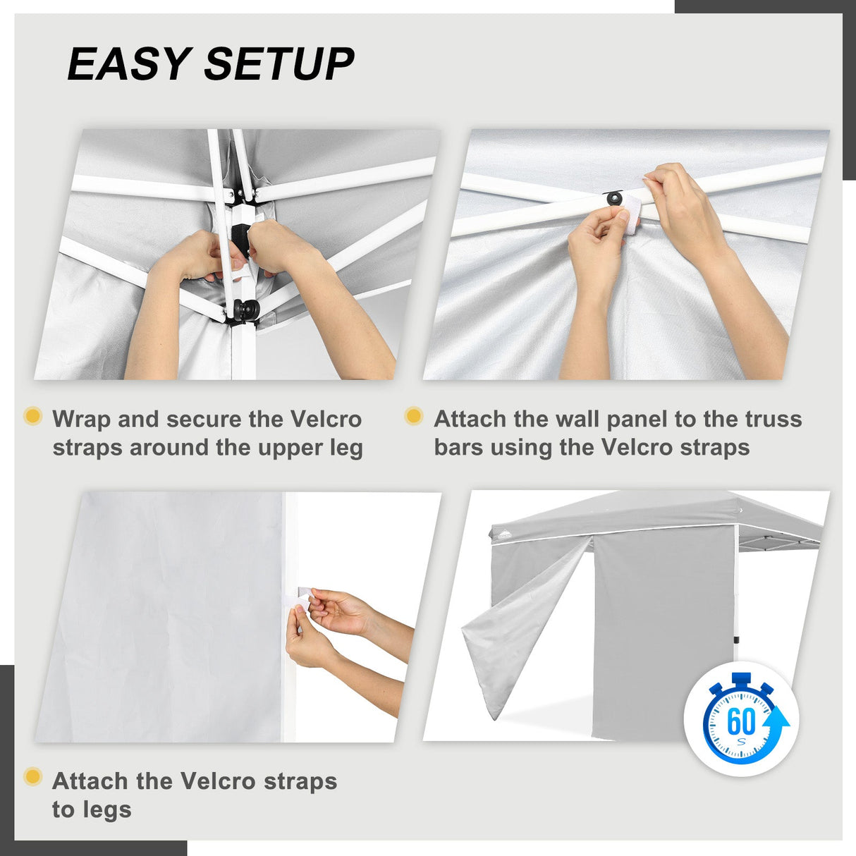 Entry Wall Panel with Zipper for 10x10 Straight Leg Canopy only, 1 Sidewall - Eagle Peak Custom Canopy Tent