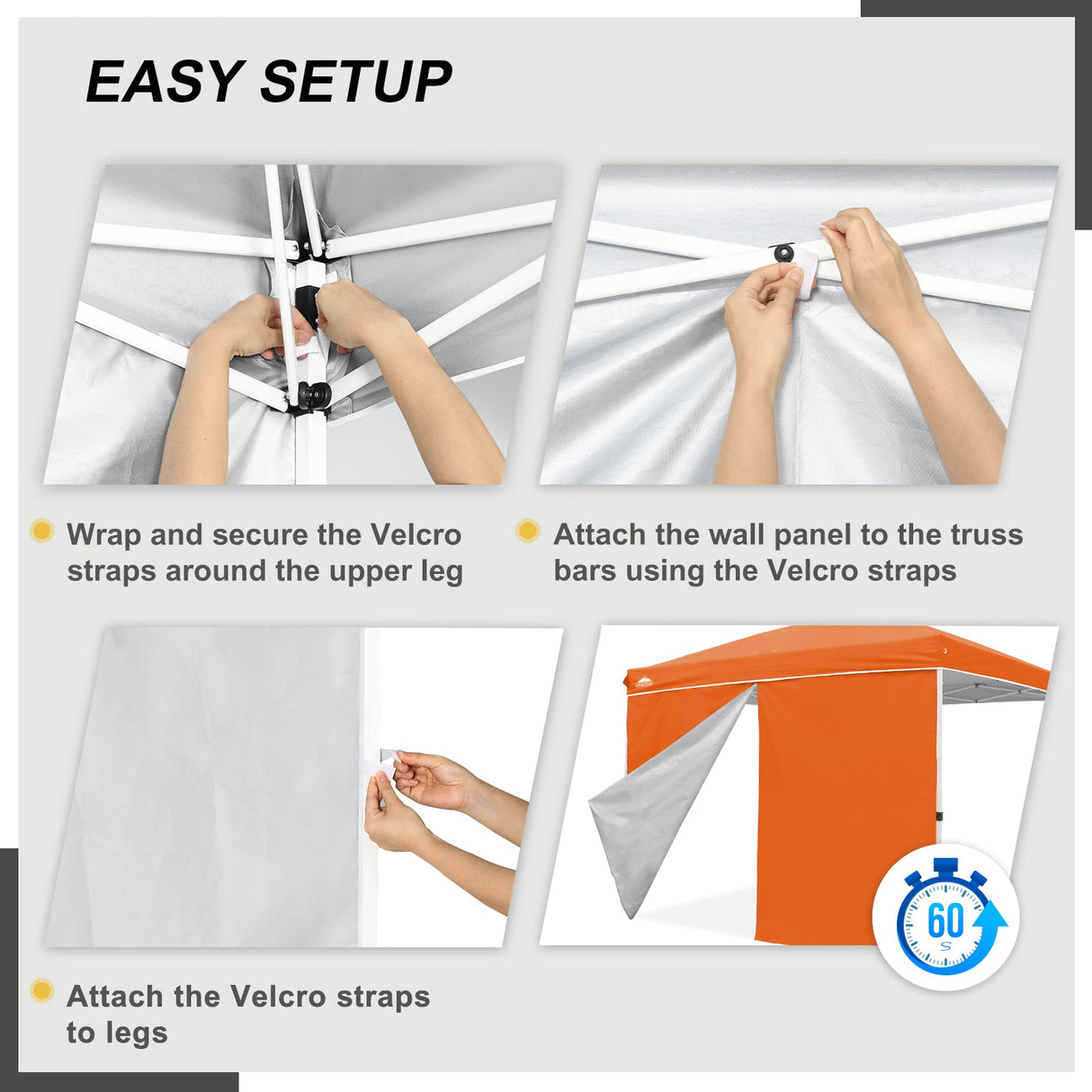 Entry Wall Panel with Zipper for 10x10 Straight Leg Canopy only, 1 Sidewall - Eagle Peak Custom Canopy Tent