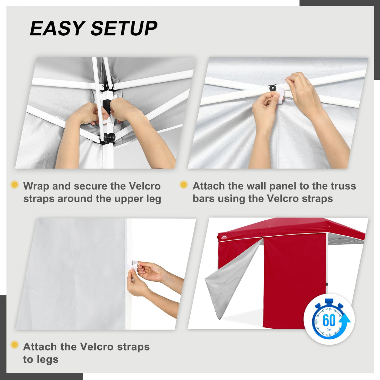 Entry Wall Panel with Zipper for 10x10 Straight Leg Canopy only, 1 Sidewall - Eagle Peak Custom Canopy Tent