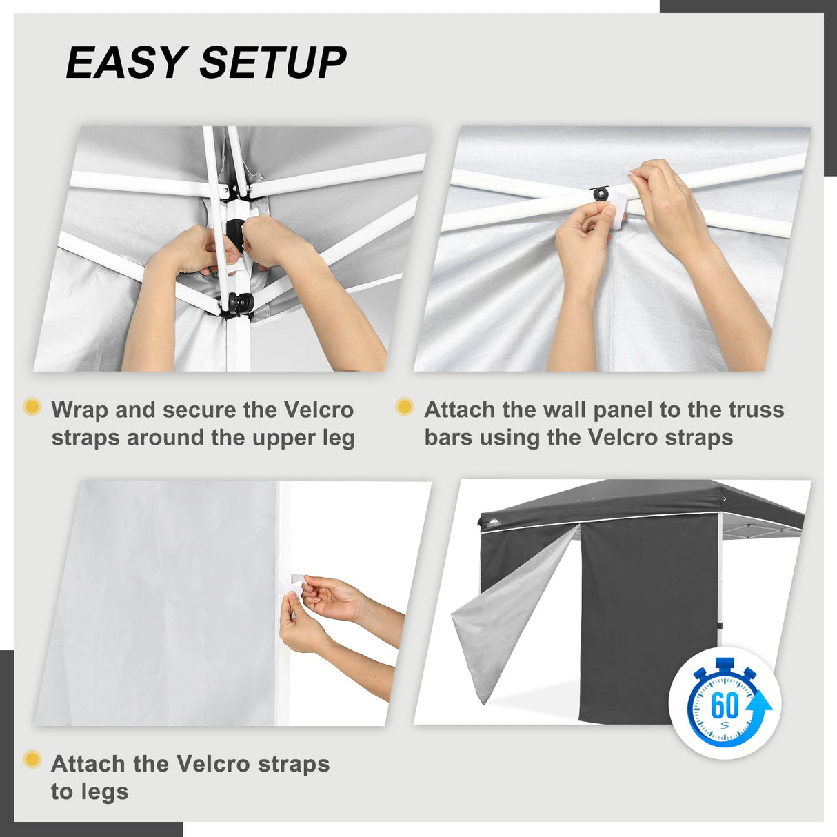 Entry Wall Panel with Zipper for 10x10 Straight Leg Canopy only, 1 Sidewall - Eagle Peak Custom Canopy Tent