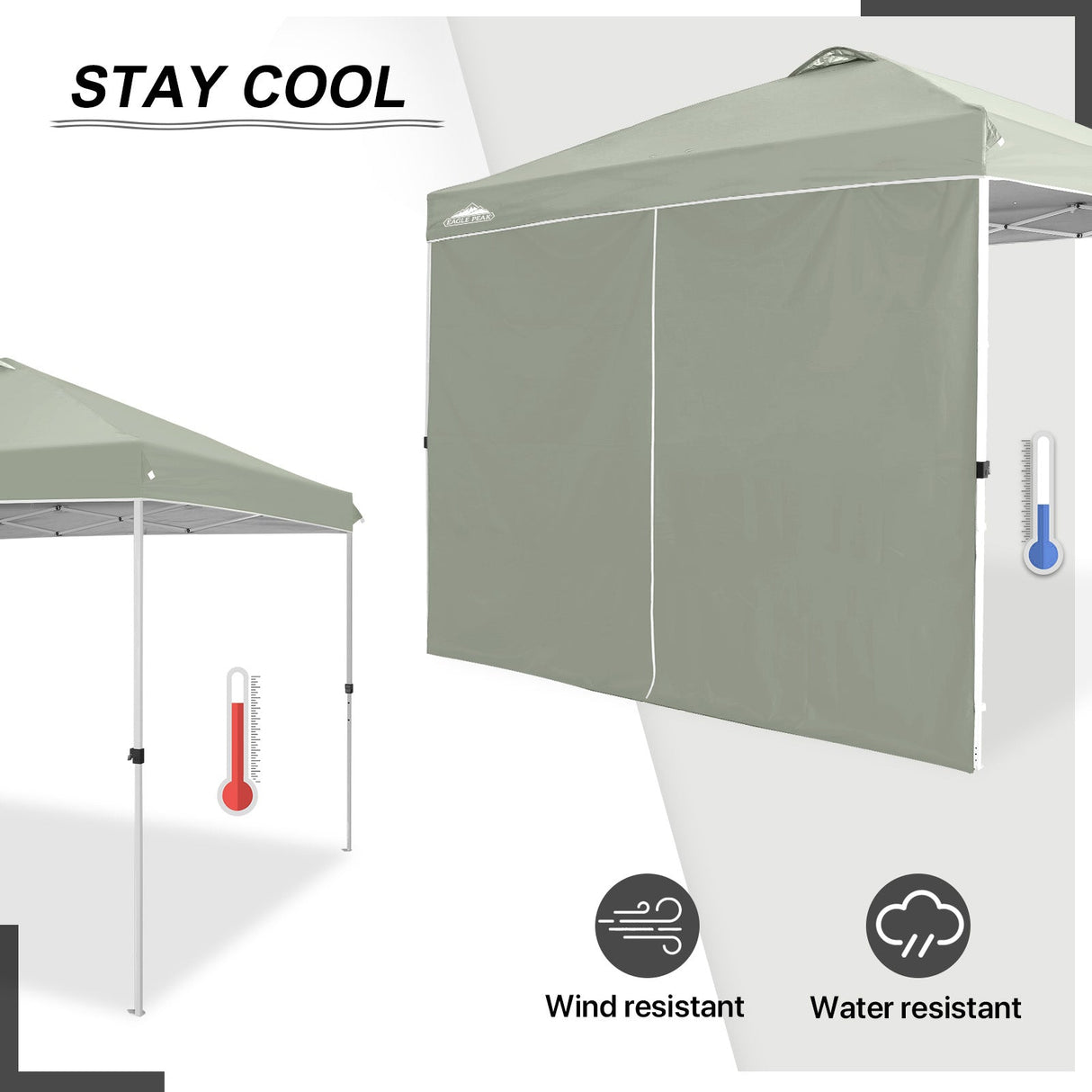 Entry Wall Panel with Zipper for 10x10 Straight Leg Canopy only, 1 Sidewall - Eagle Peak Custom Canopy Tent