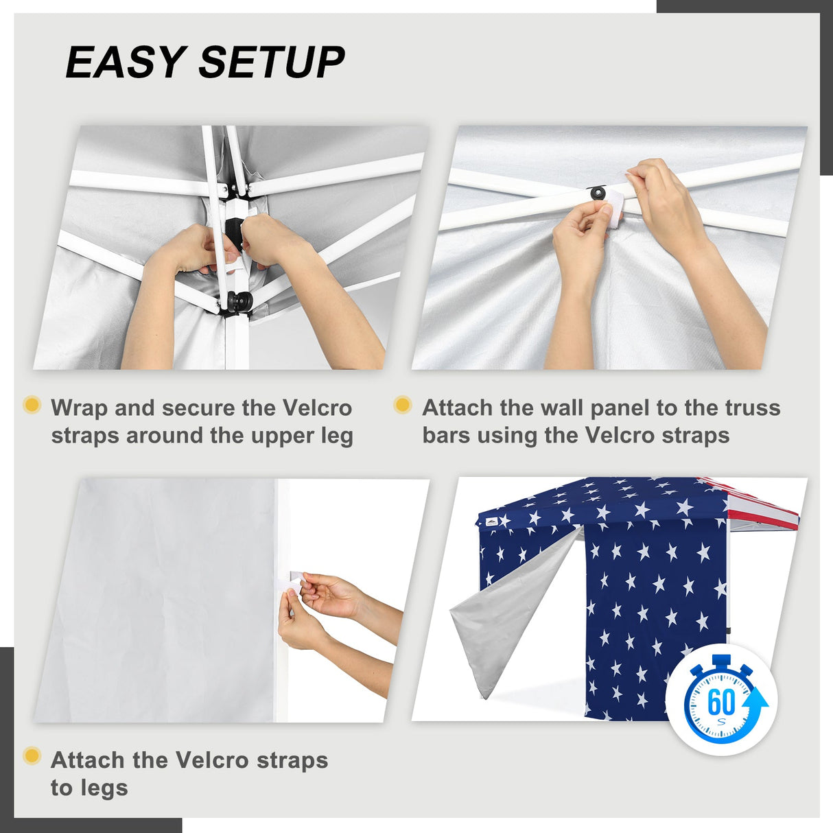 Entry Wall Panel with Zipper for 10x10 Straight Leg Canopy only, 1 Sidewall - Eagle Peak Custom Canopy Tent