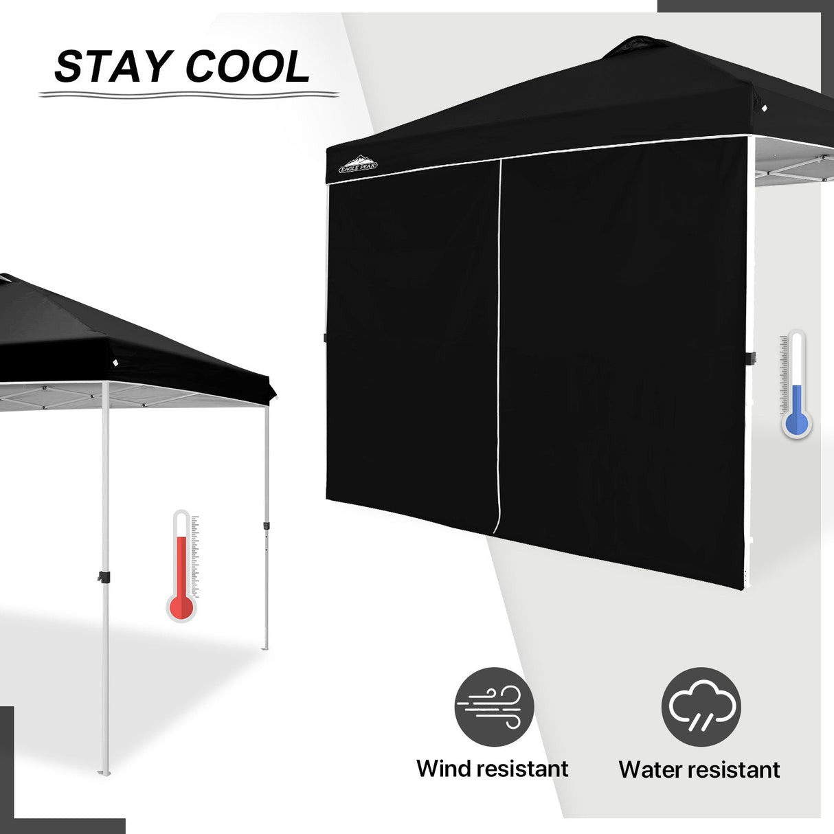 Entry Wall Panel with Zipper for 10x10 Straight Leg Canopy only, 1 Sidewall - Eagle Peak Custom Canopy Tent