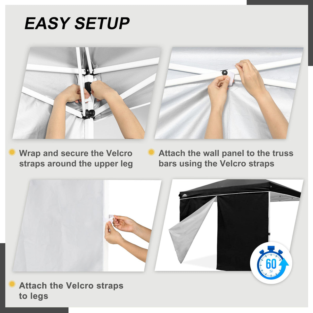 Entry Wall Panel with Zipper for 10x10 Straight Leg Canopy only, 1 Sidewall - Eagle Peak Custom Canopy Tent