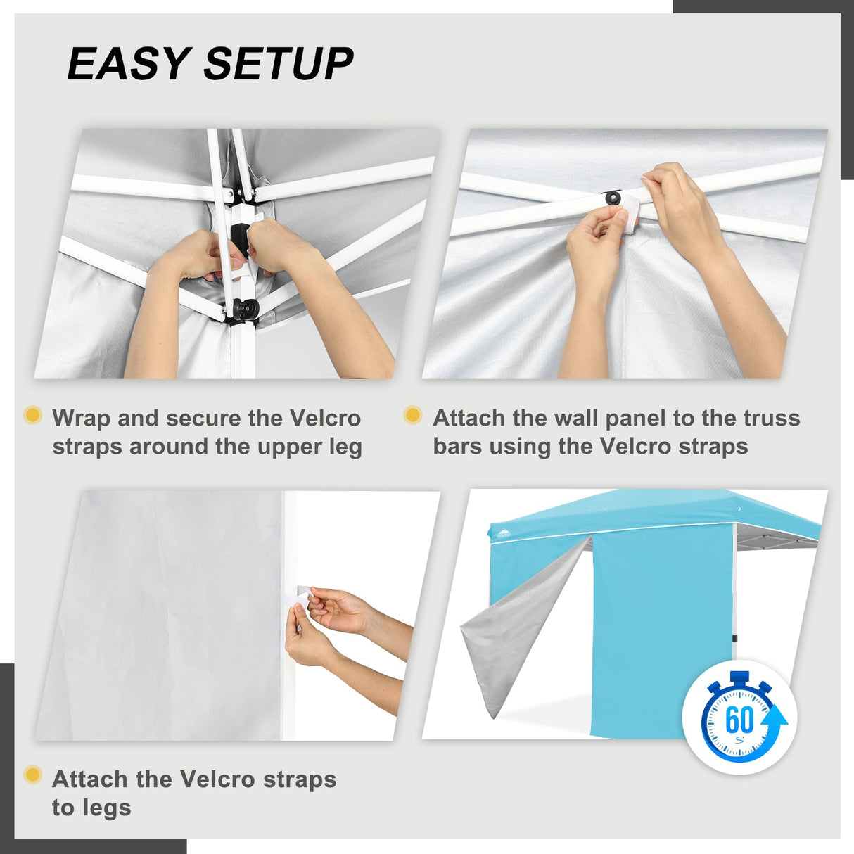 Entry Wall Panel with Zipper for 10x10 Straight Leg Canopy only, 1 Sidewall - Eagle Peak Custom Canopy Tent