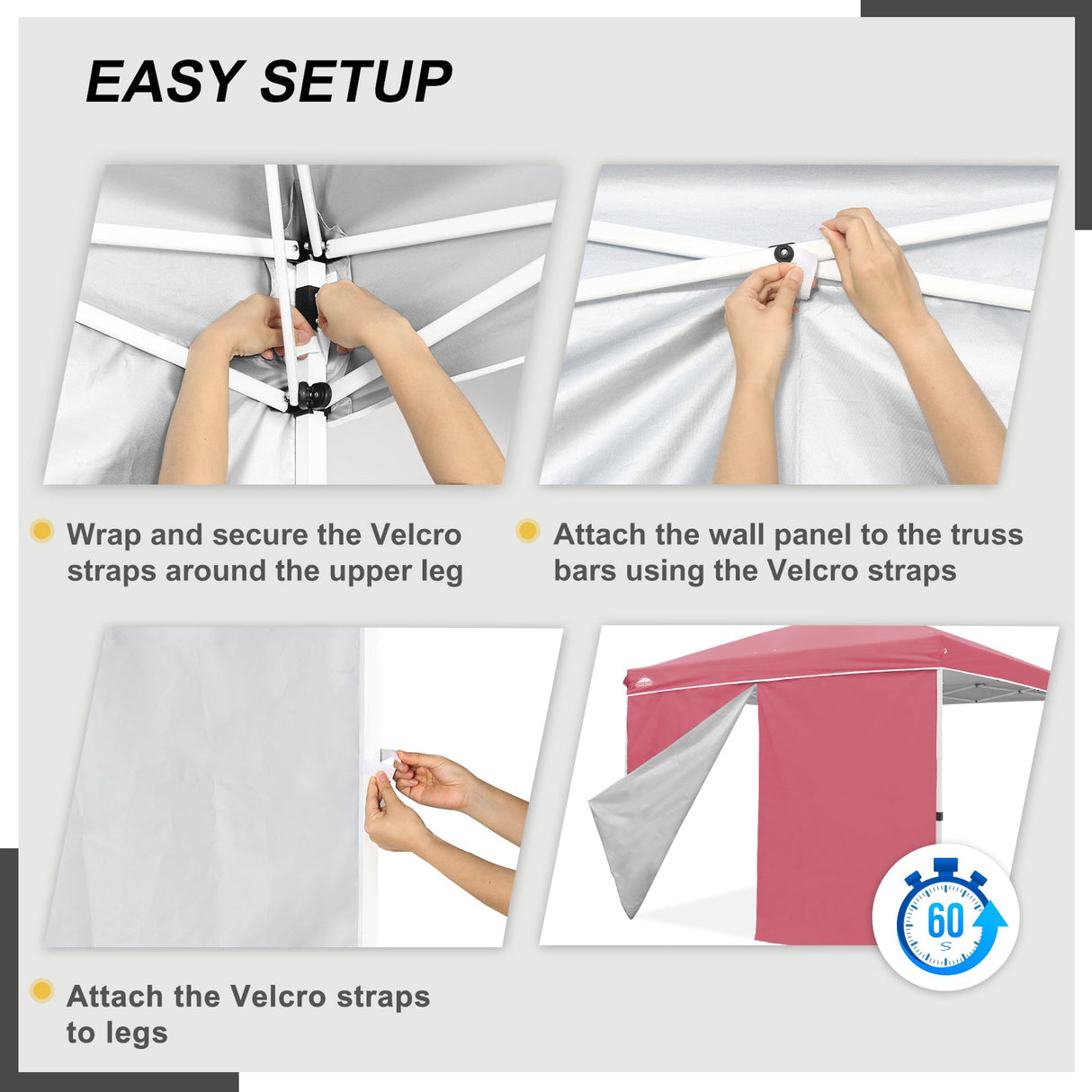 Entry Wall Panel with Zipper for 10x10 Straight Leg Canopy only, 1 Sidewall - Eagle Peak Custom Canopy Tent