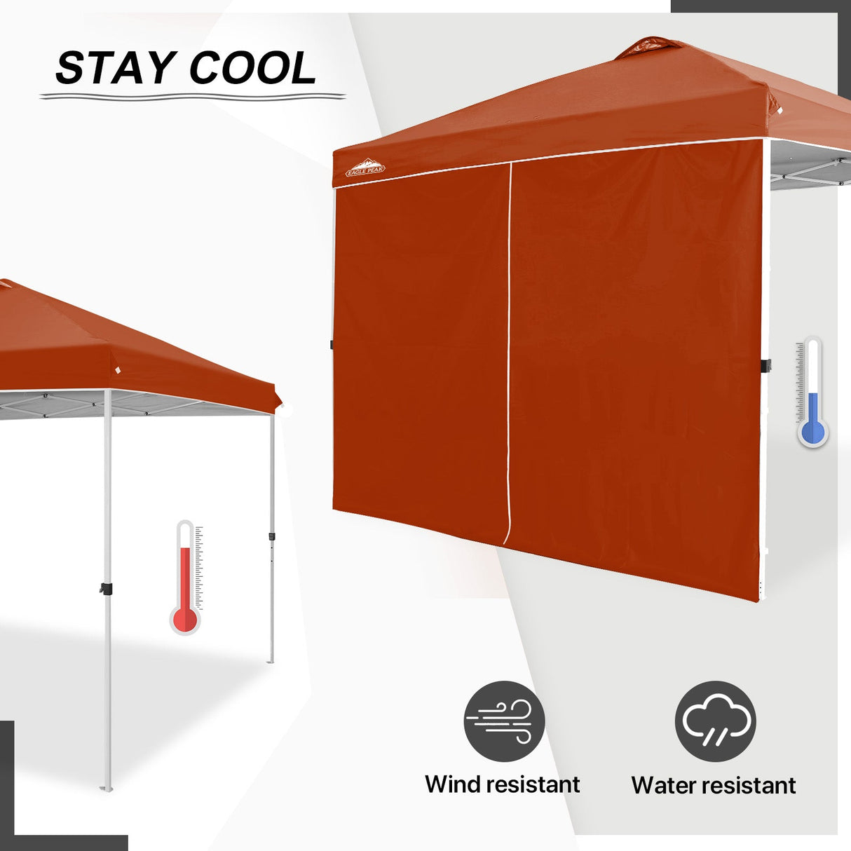 Entry Wall Panel with Zipper for 10x10 Straight Leg Canopy only, 1 Sidewall - Eagle Peak Custom Canopy Tent