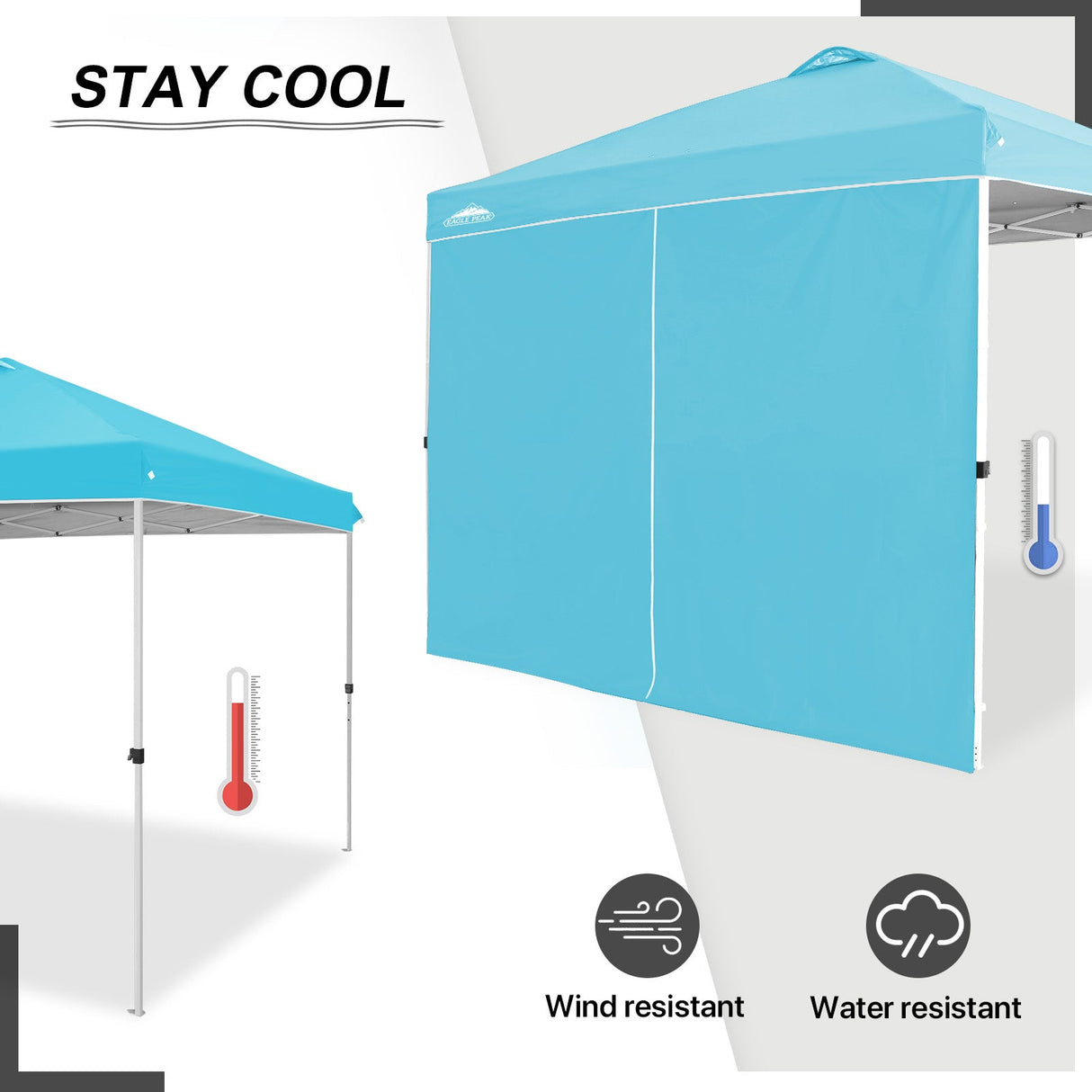 Entry Wall Panel with Zipper for 10x10 Straight Leg Canopy only, 1 Sidewall - Eagle Peak Custom Canopy Tent