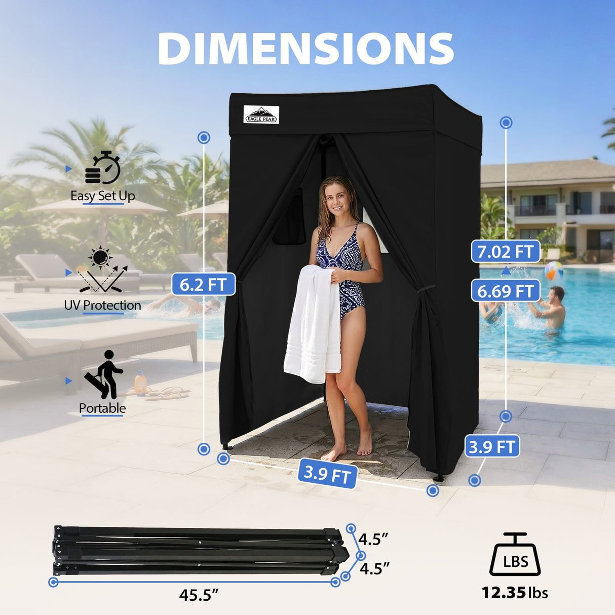 Flat Top 4x4 Pop-up Canopy Changing Room - Eagle Peak®