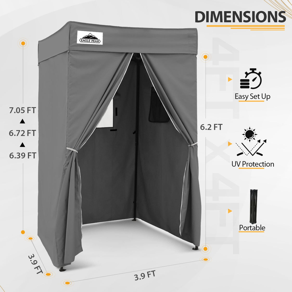 Flat Top 4x4 Pop - up Canopy Changing Room - Eagle Peak Custom Canopy Tent