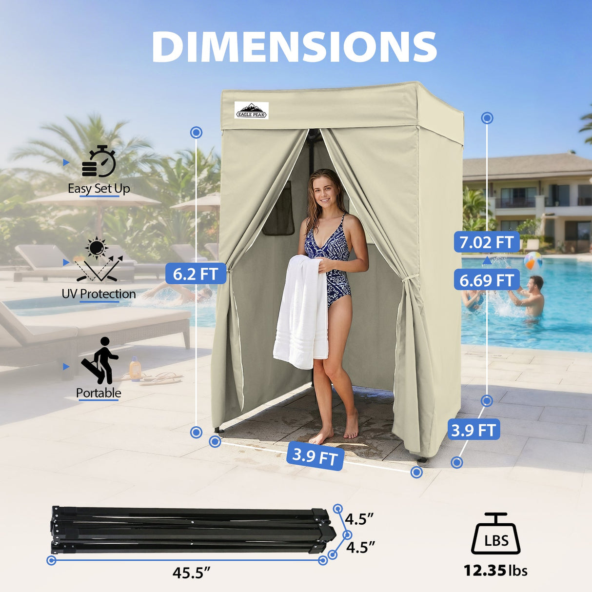 Flat Top 4x4 Pop-up Canopy Changing Room - Eagle Peak®