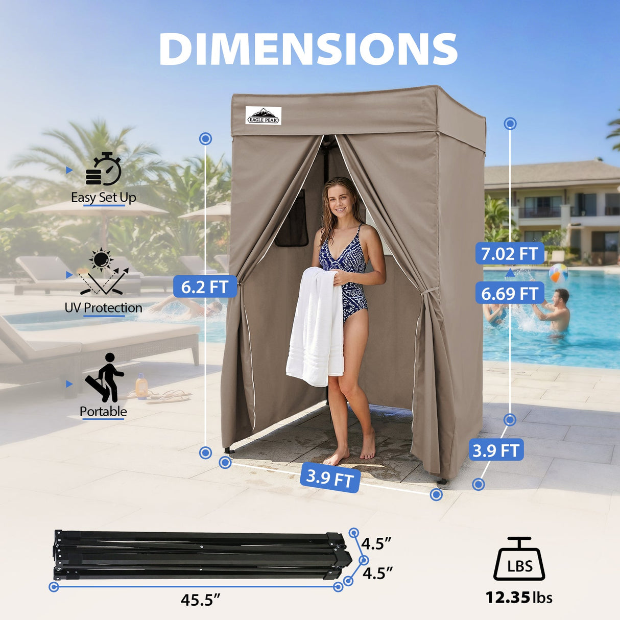 Flat Top 4x4 Pop-up Canopy Changing Room - Eagle Peak®