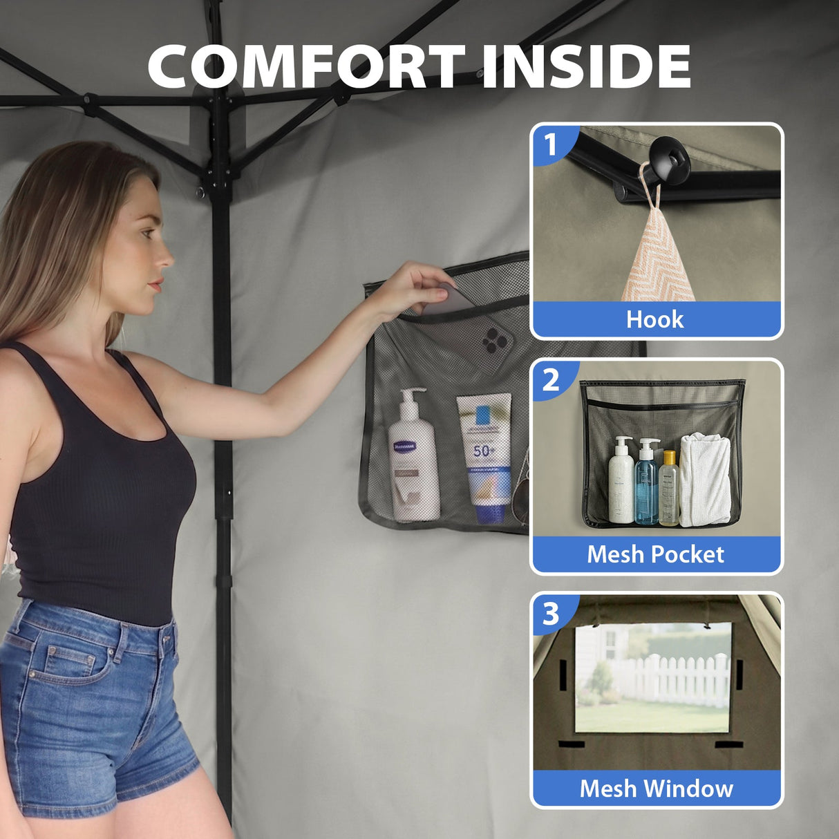 Flat Top 4x4 Pop-up Canopy Changing Room - Eagle Peak®