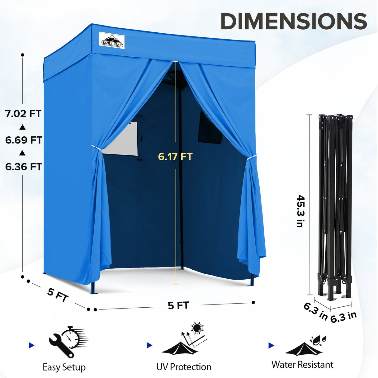 Flex Compact 5x5 Pop - up Canopy Changing Room - Eagle Peak Custom Canopy Tent