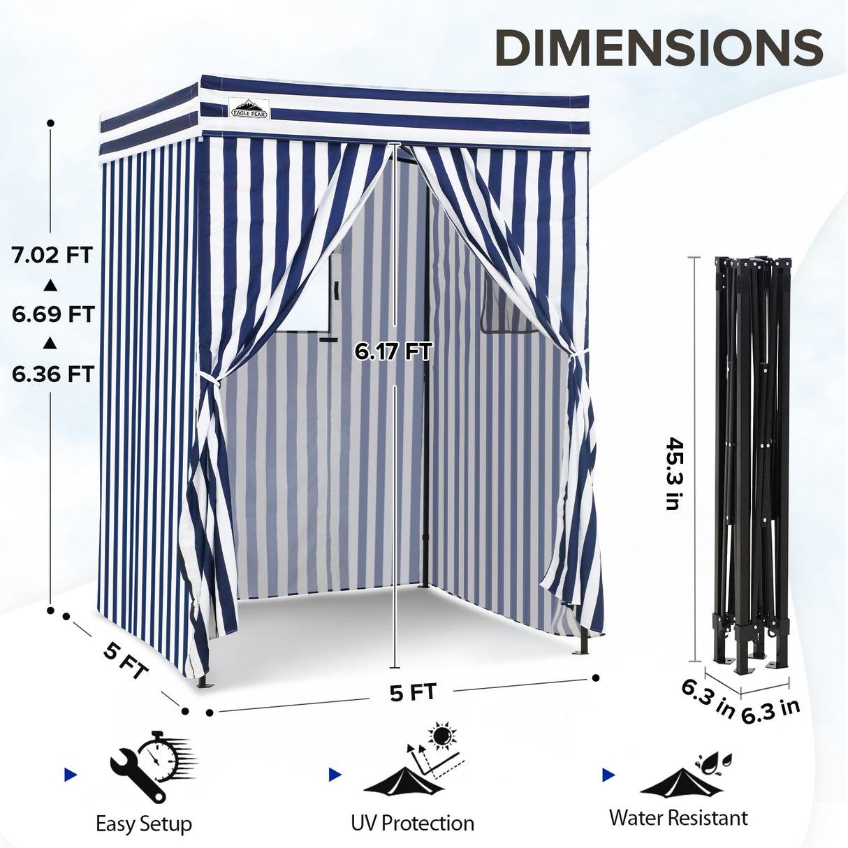 Flex Compact 5x5 Pop - up Canopy Changing Room - Eagle Peak Custom Canopy Tent