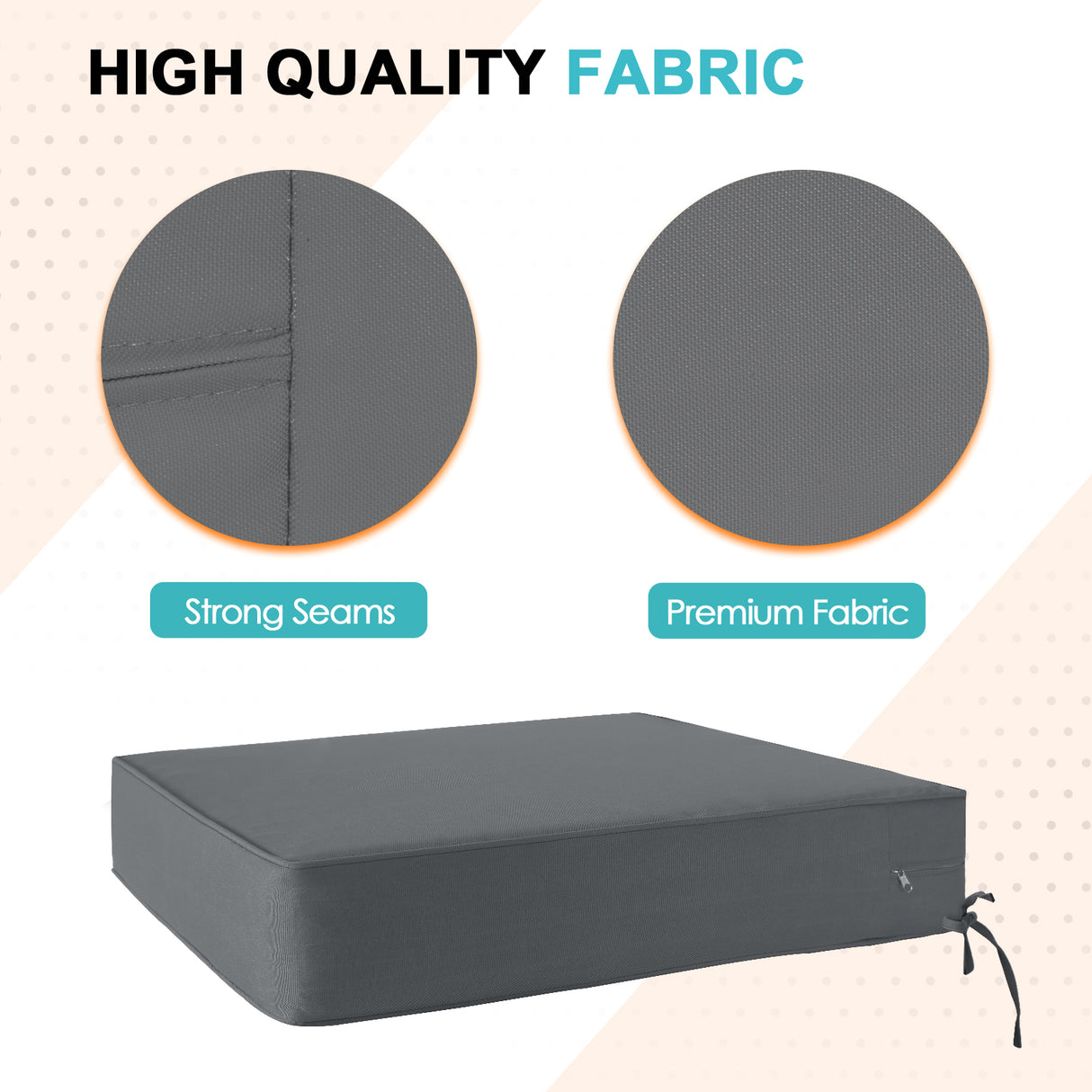 Outdoor Deep Seat Patio Seat Cushion Set, 25x25x5 inch, 2-Piece Back Chair Cushion