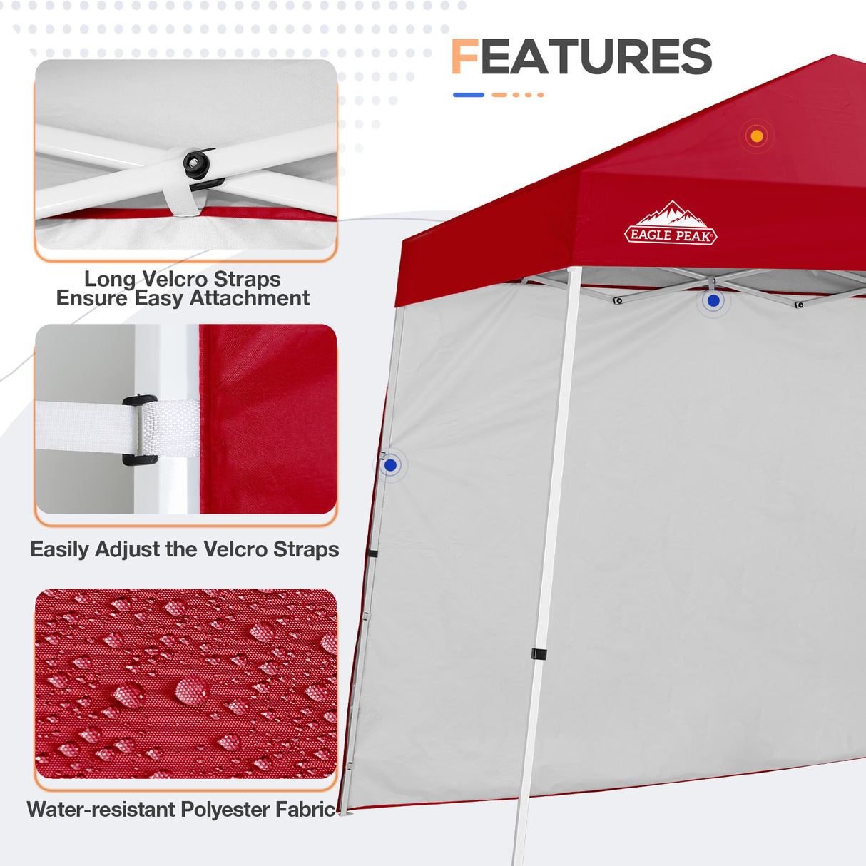 Sunwall / Sidewall for 10x10 Slant Leg Canopy Only, 1 Sidewall