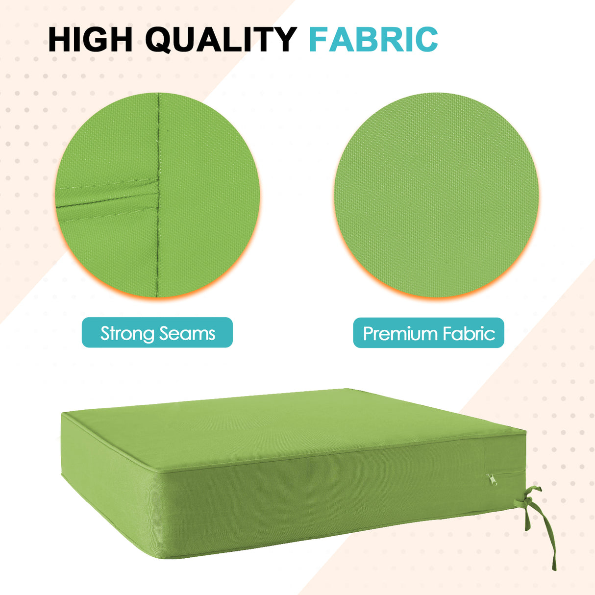 Outdoor Deep Seat Patio Seat Cushion Set, 25x25x5 inch, 2-Piece Back Chair Cushion