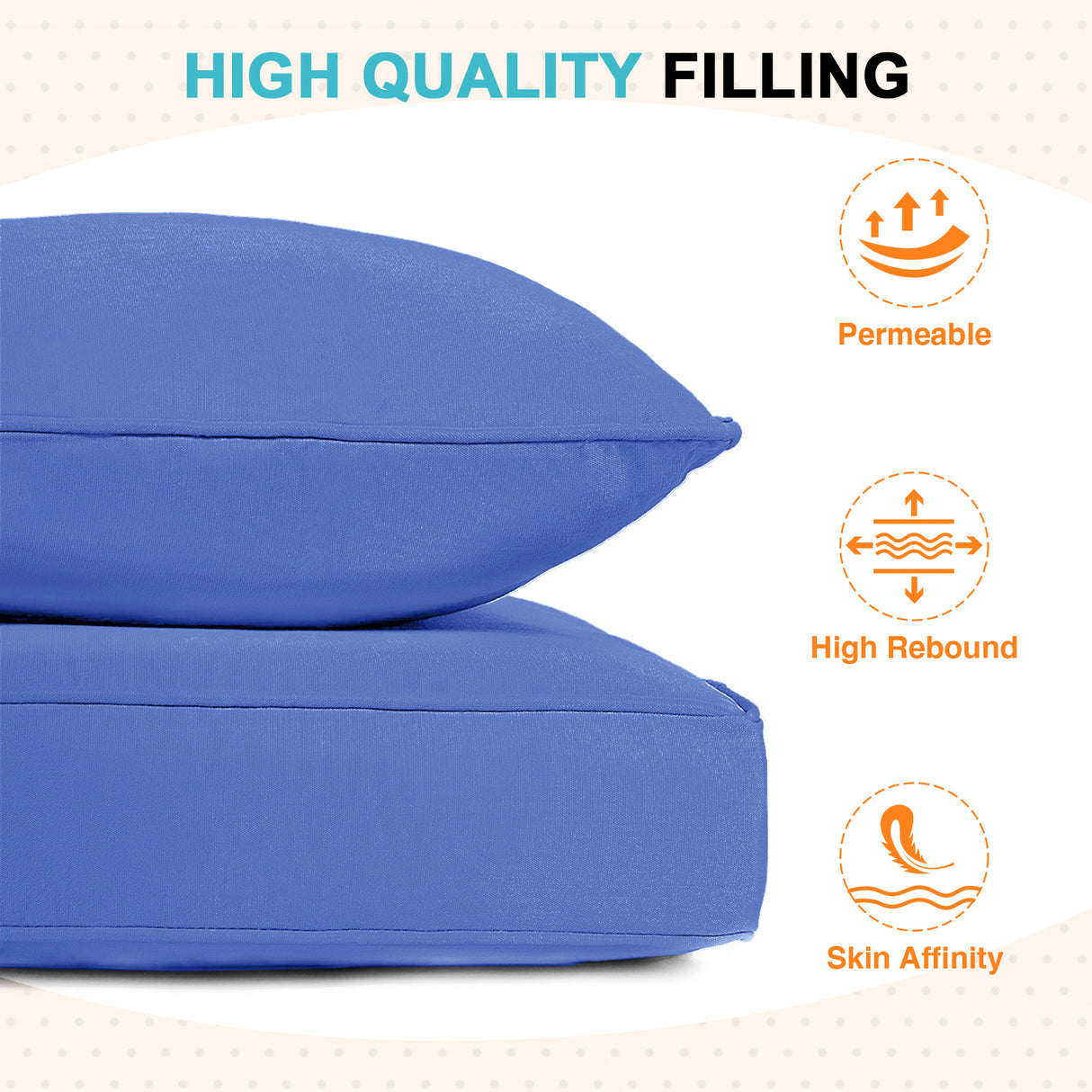 Outdoor Deep Seat Patio Seat Cushion Set, 25x25x5 inch, 2-Piece Back Chair Cushion, 1 Pack