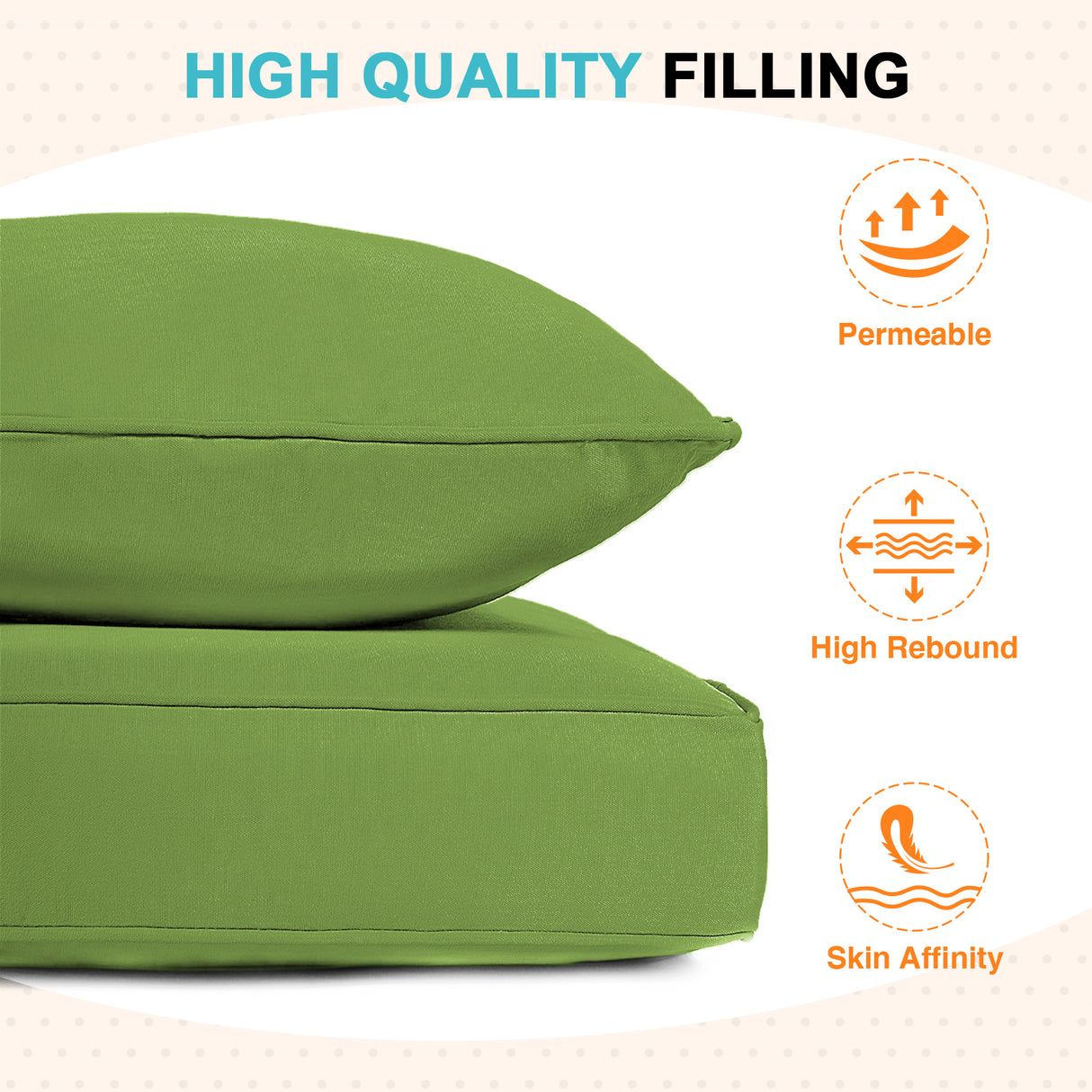Outdoor Deep Seat Patio Seat Cushion Set, 25x25x5 inch, 2-Piece Back Chair Cushion, 1 Pack